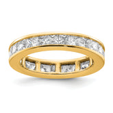 14k 2 carat Lab Grown Diamond VS+ F+ Princess Complete Channel Set Size 6 Eternity Band